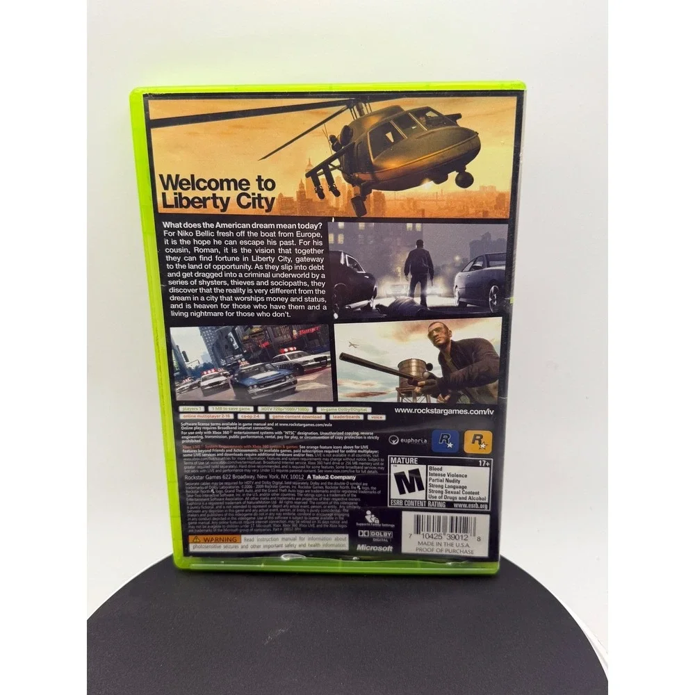 Grand Theft Auto IV Xbox 360 Platinum Hits GTA 4 Rockstar Games Niko Bellic NTSC